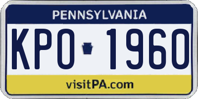 PA license plate KPO1960