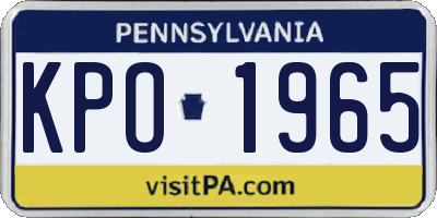 PA license plate KPO1965
