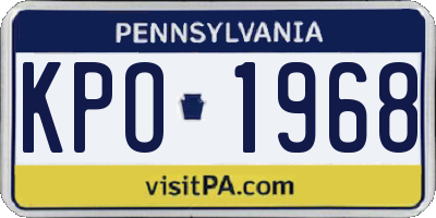PA license plate KPO1968