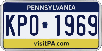 PA license plate KPO1969