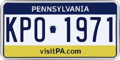 PA license plate KPO1971
