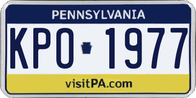 PA license plate KPO1977