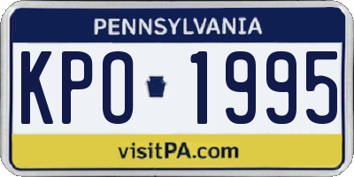 PA license plate KPO1995