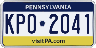 PA license plate KPO2041
