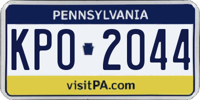 PA license plate KPO2044