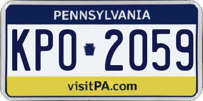 PA license plate KPO2059