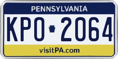 PA license plate KPO2064