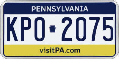 PA license plate KPO2075