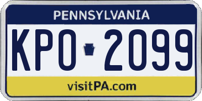 PA license plate KPO2099