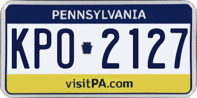 PA license plate KPO2127