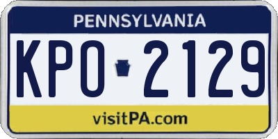 PA license plate KPO2129