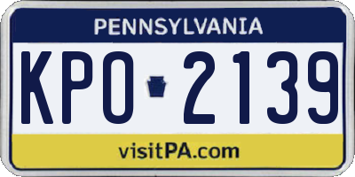 PA license plate KPO2139