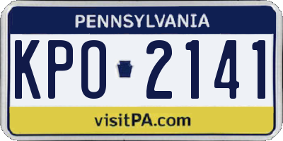PA license plate KPO2141
