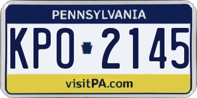 PA license plate KPO2145