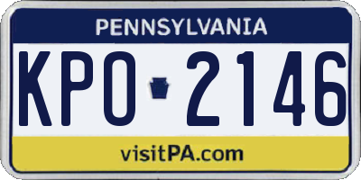 PA license plate KPO2146