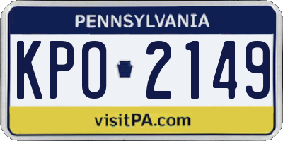 PA license plate KPO2149