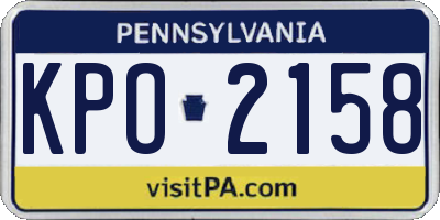 PA license plate KPO2158