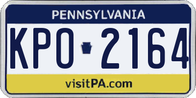 PA license plate KPO2164