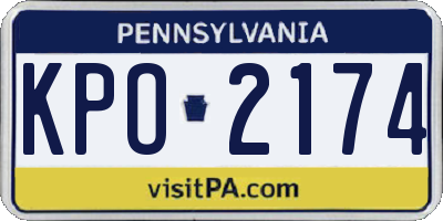 PA license plate KPO2174