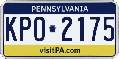 PA license plate KPO2175
