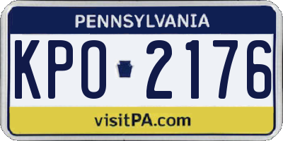 PA license plate KPO2176