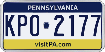 PA license plate KPO2177