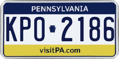PA license plate KPO2186