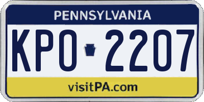 PA license plate KPO2207