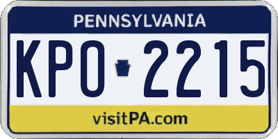 PA license plate KPO2215