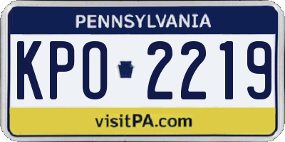 PA license plate KPO2219