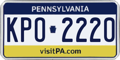 PA license plate KPO2220