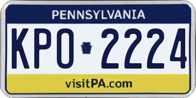 PA license plate KPO2224
