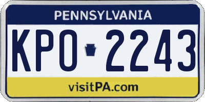 PA license plate KPO2243