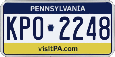 PA license plate KPO2248
