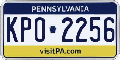 PA license plate KPO2256
