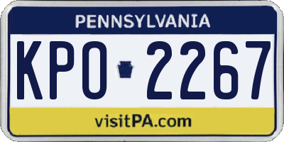 PA license plate KPO2267