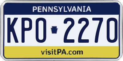 PA license plate KPO2270
