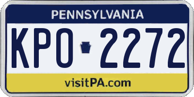 PA license plate KPO2272