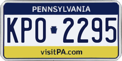 PA license plate KPO2295