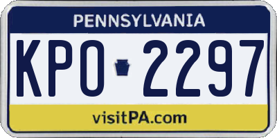 PA license plate KPO2297