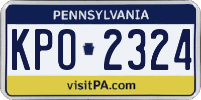 PA license plate KPO2324