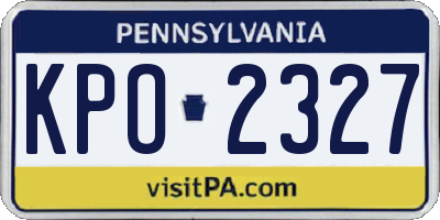 PA license plate KPO2327