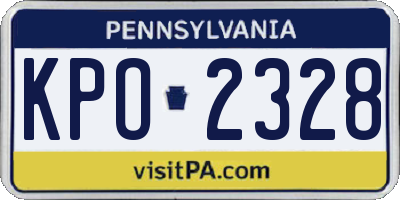 PA license plate KPO2328