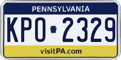 PA license plate KPO2329