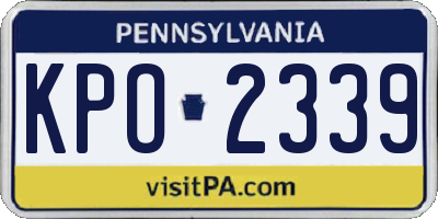 PA license plate KPO2339