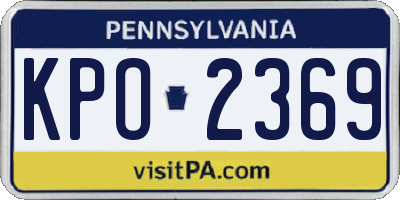 PA license plate KPO2369