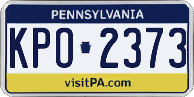 PA license plate KPO2373