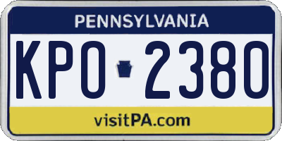 PA license plate KPO2380