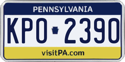 PA license plate KPO2390