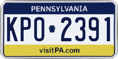 PA license plate KPO2391